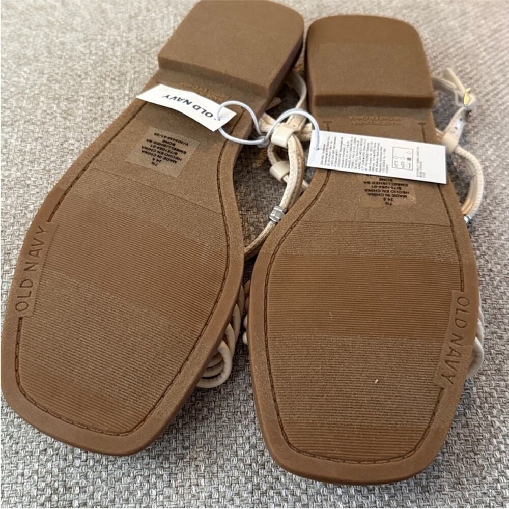Old Navy Bone Faux-Leather Strappy Hardware Sandals - Picture 10 of 12